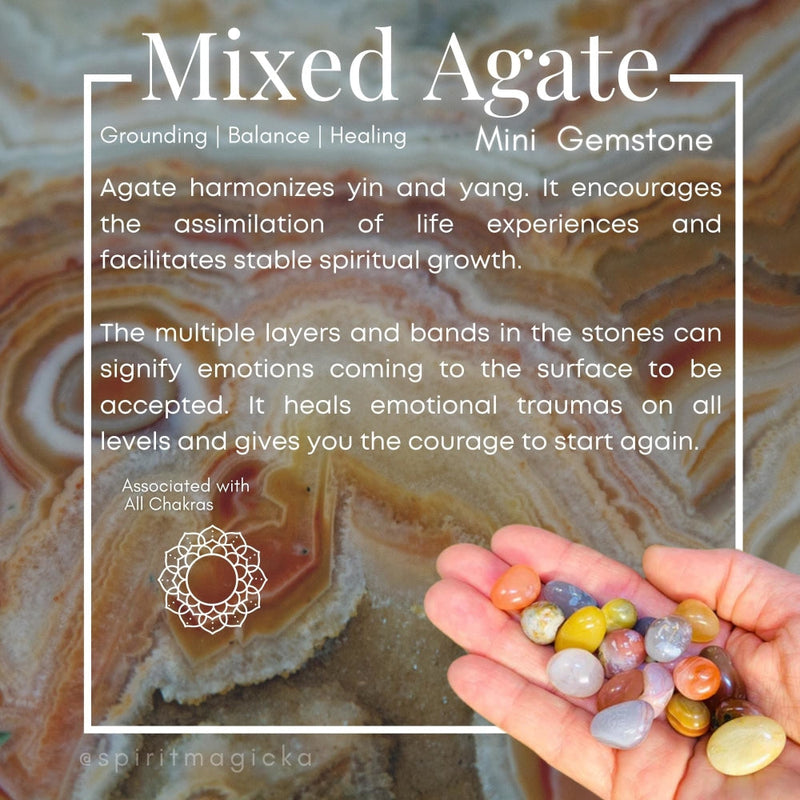 Mixed Agate Mini Gemstones (50 Gram / 1.7oz. Lot)