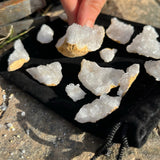 Natural (Unbroken) Agate Geode + Velvet (Smashing Bag) - clustergeode