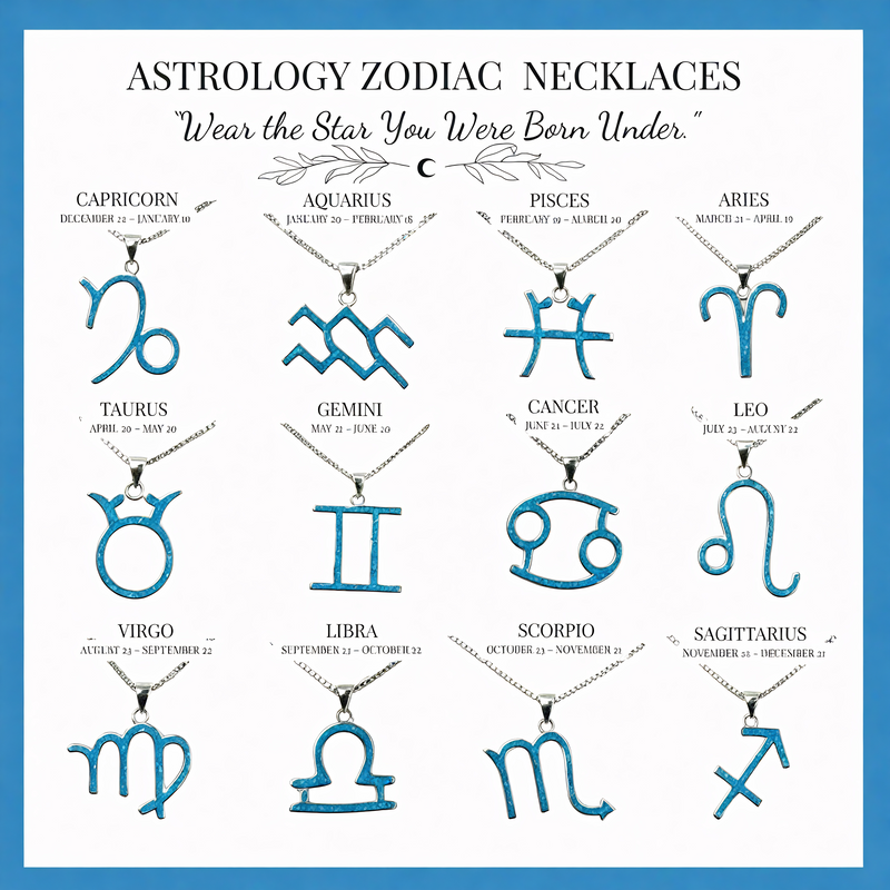 ♒ Aquarius Opal  Zodiac Necklace – January 20 to February 18
