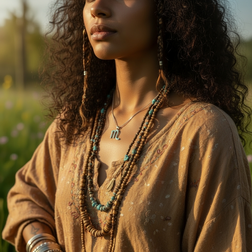 Z ARRON DESIGN Serenity Mondstein Kupferdraht-Anhänger-Halskette