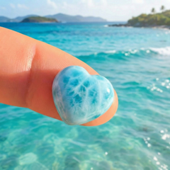 Larimar Hand Carved Heart