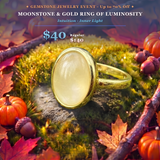 GEMSTONE JEWELRY EVENT  Moonstone & Gold Ring of Luminosity