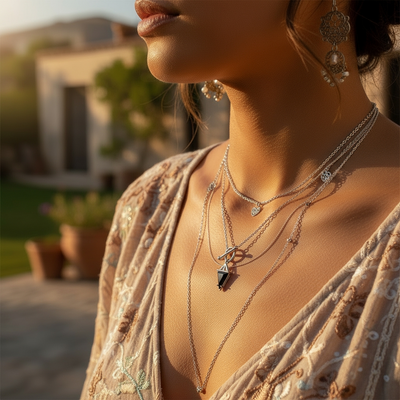 Black Onyx & Silver Guardian Necklace