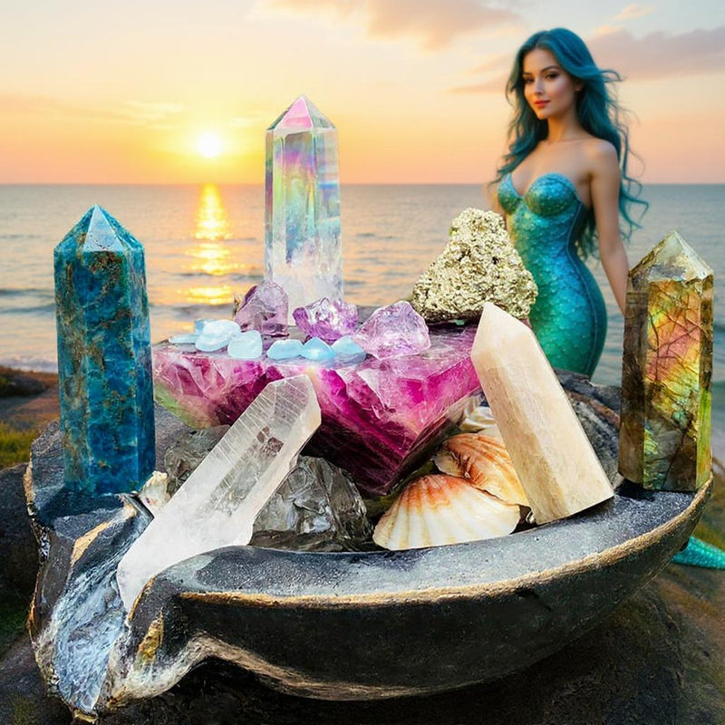 16-delt havfrue fortryllende krystalsæt 🧜‍♀️