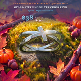 GEMSTONE JEWELRY EVENT Opal & Sterling Silver Cross Ring