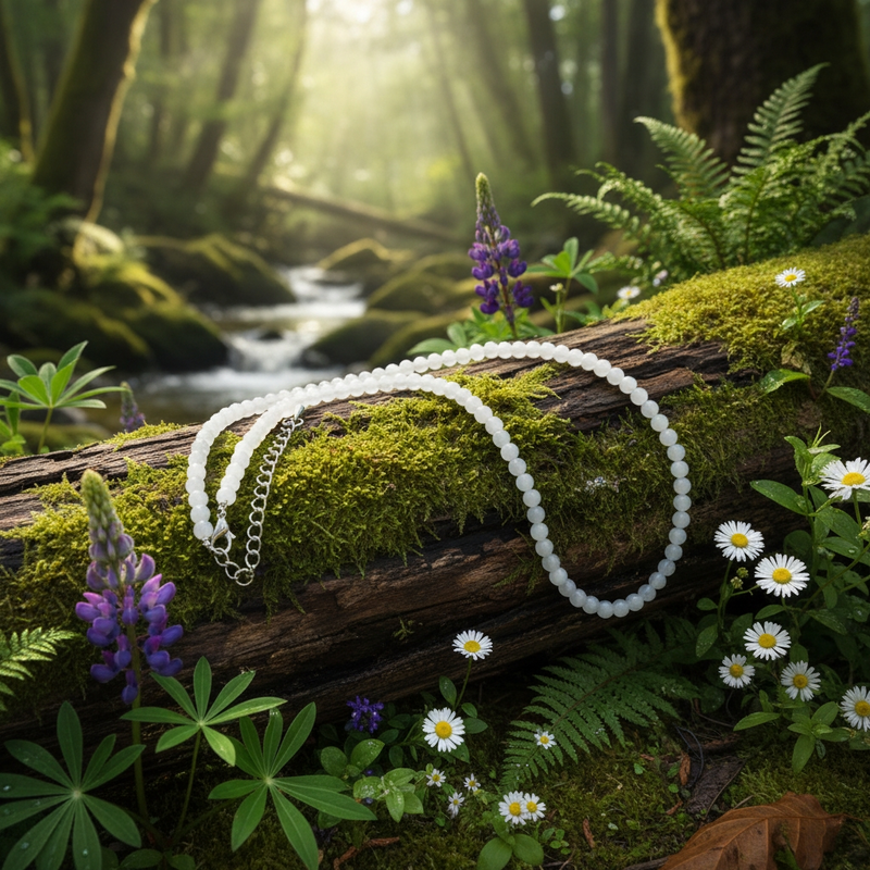 White Jade - 7th Chakra Stone Necklace