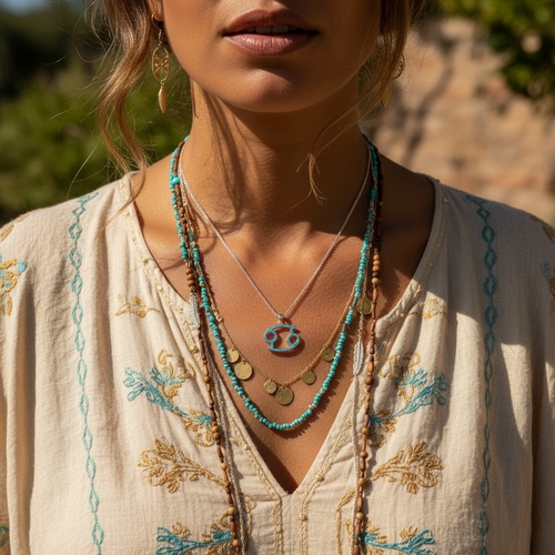 Z ARRON DESIGN Serenity Mondstein Kupferdraht-Anhänger-Halskette