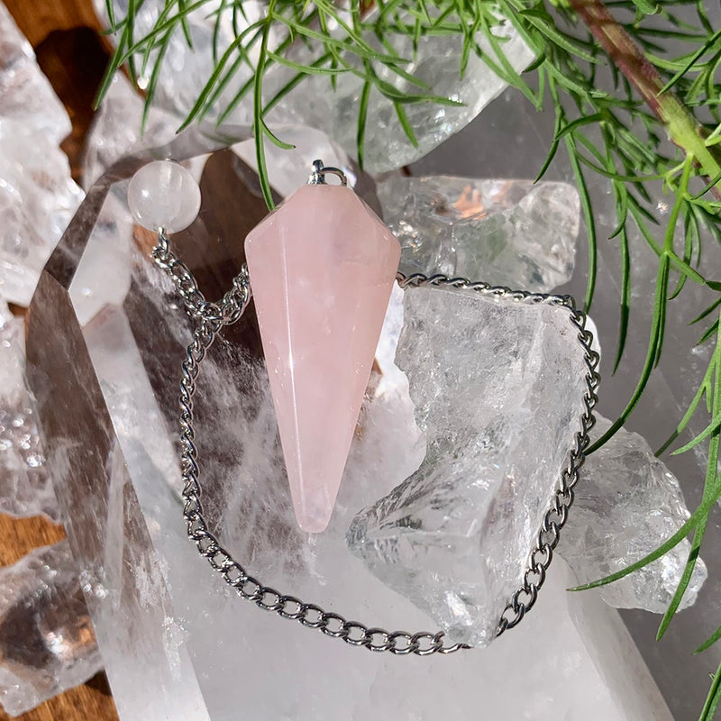 Rose Quartz Crystal Pendulum