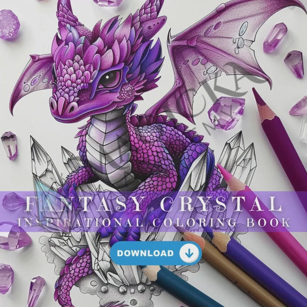 Fantasy Crystal Inspirational Coloring Book