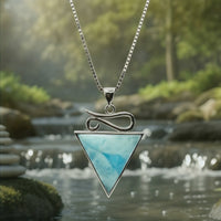 Z ARRON DESIGN Serenity Moonstone kobbertråd vedhæng halskæde