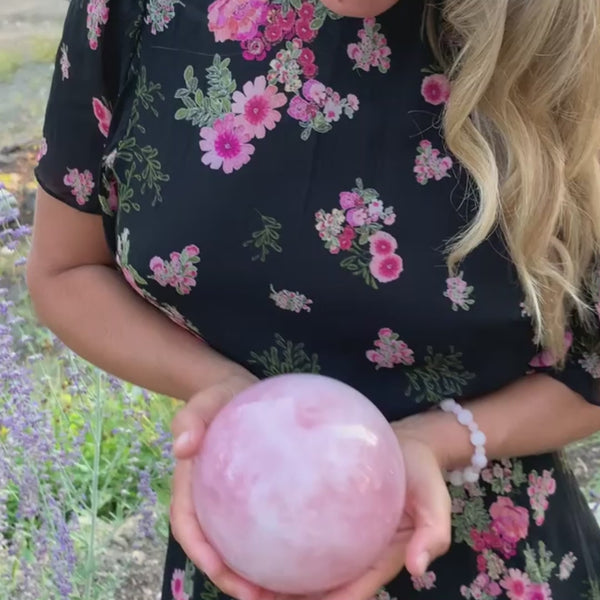 Gran Esfera de Cuarzo Rosa