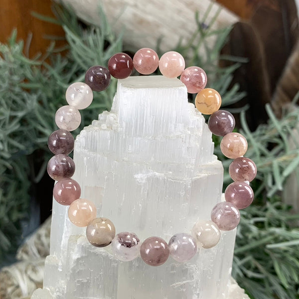 Βραχιόλι Mala Purple Aventurine με βελούδινο πουγκί