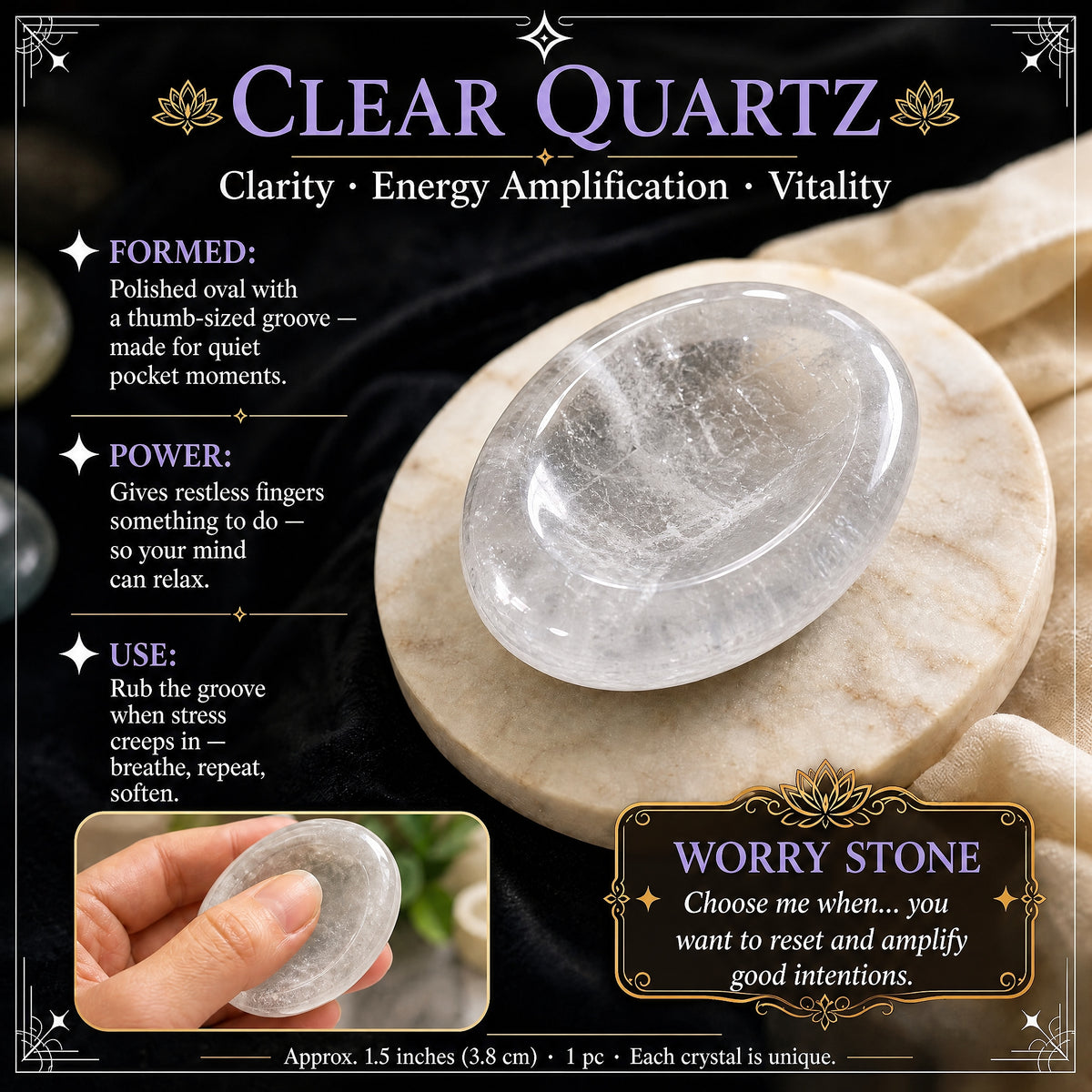 Pierre d'inquiétude de quartz