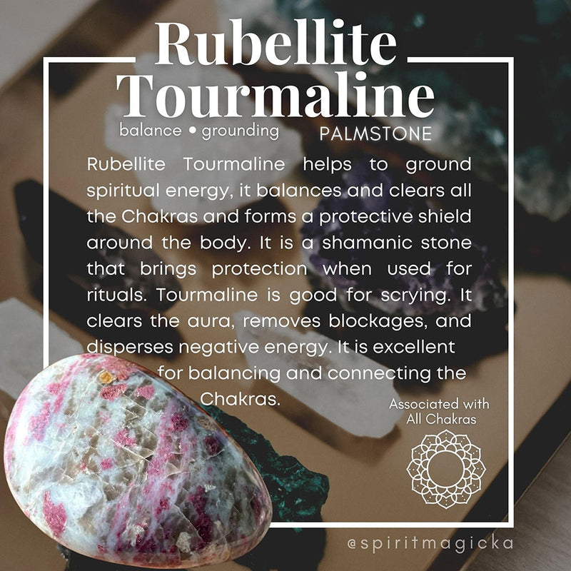Rubellite Tourmaline Palmstone - palmstone