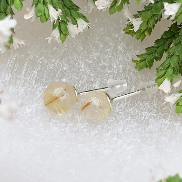 Earrings - Rutilated Quartz Studs