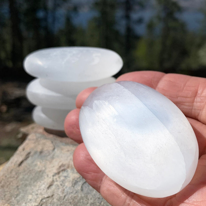 FREE GIVEAWAY!  Selenite Palmstone - (Just Pay Cost of Shipping)