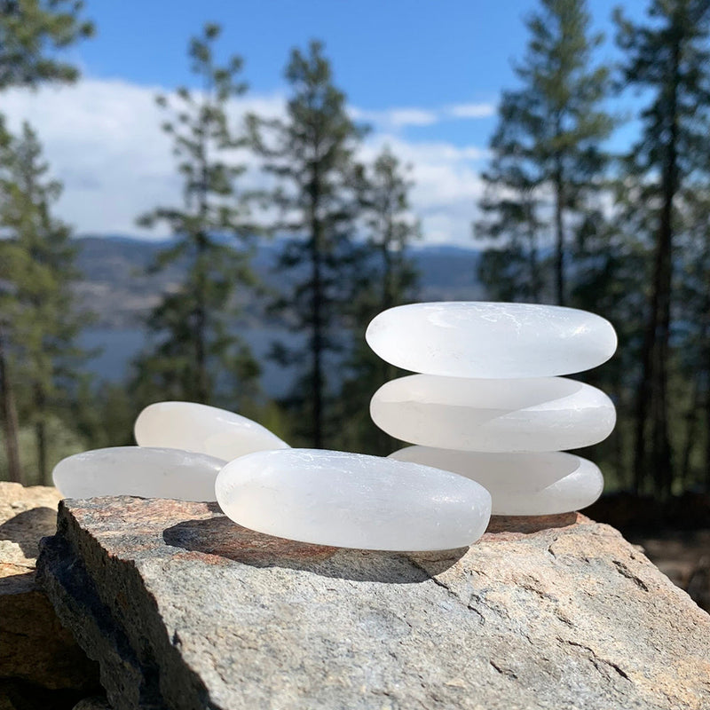 FREE GIVEAWAY!  Selenite Palmstone - (Just Pay Cost of Shipping)