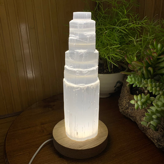 ✨Crystal Mood Light Base + Selenite Tower — Holiday Glow Edition✨