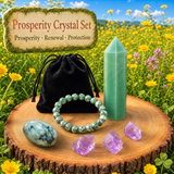 Aventurine & Green Spot Jasper Mala Bracelet Prosperity Crystal Set 🙏
