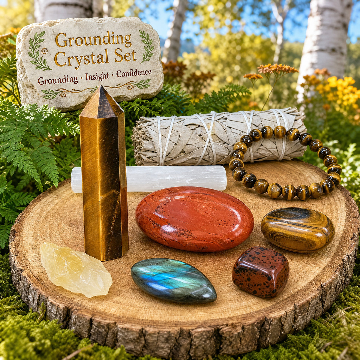 Grounding Tiger's Eye + Collection de cristaux alliés